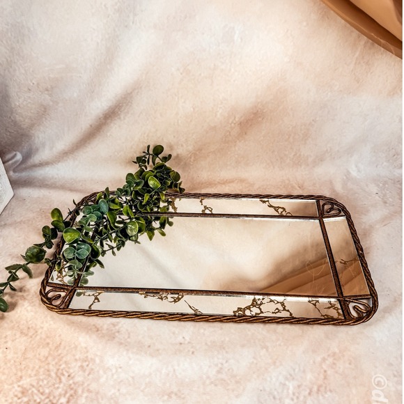 Other - Gilded Twisted Metal Mirror Tray